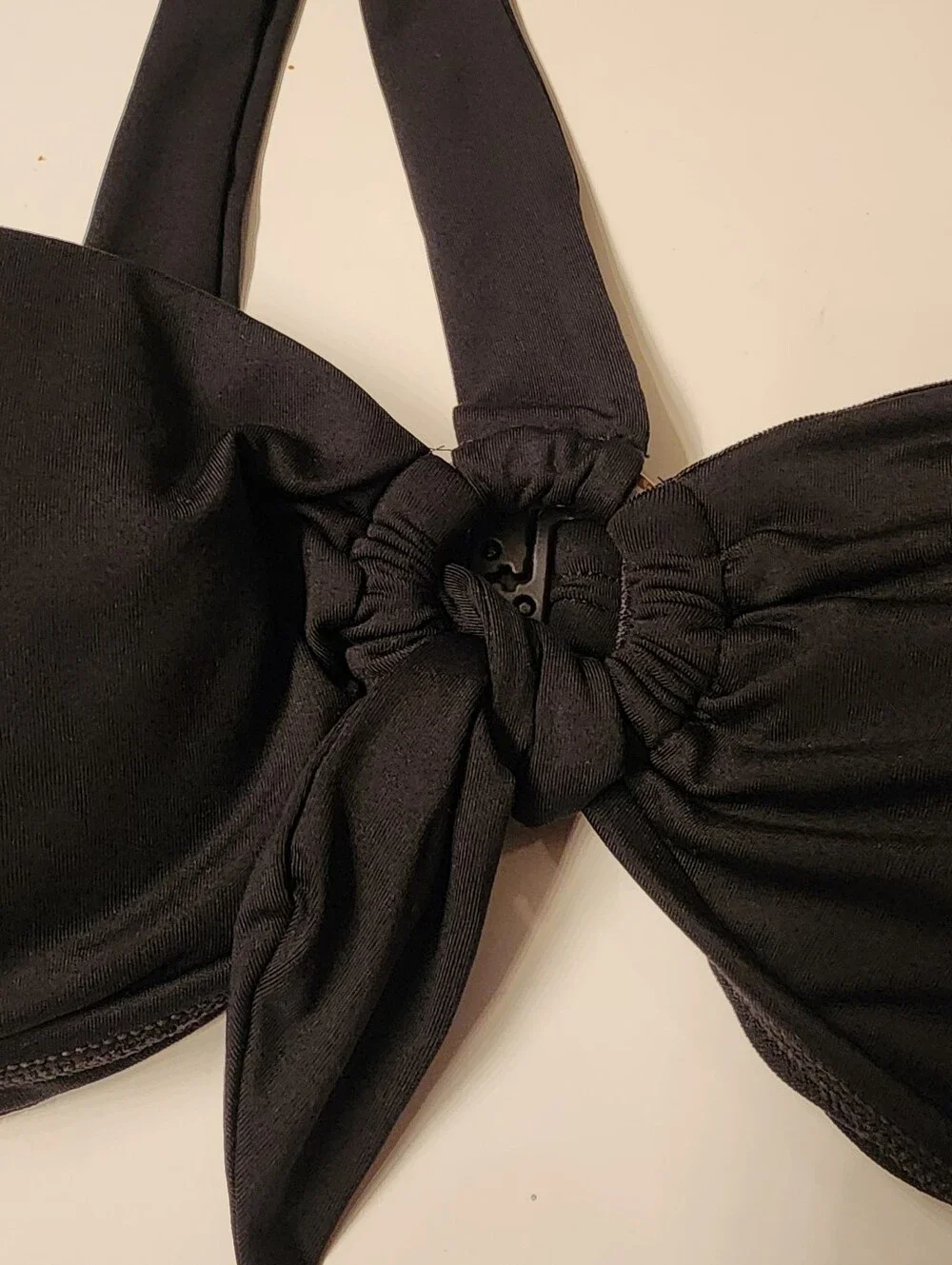 SEAFOLLY Black One Shoulder Bandeau Bikini Top Size 8